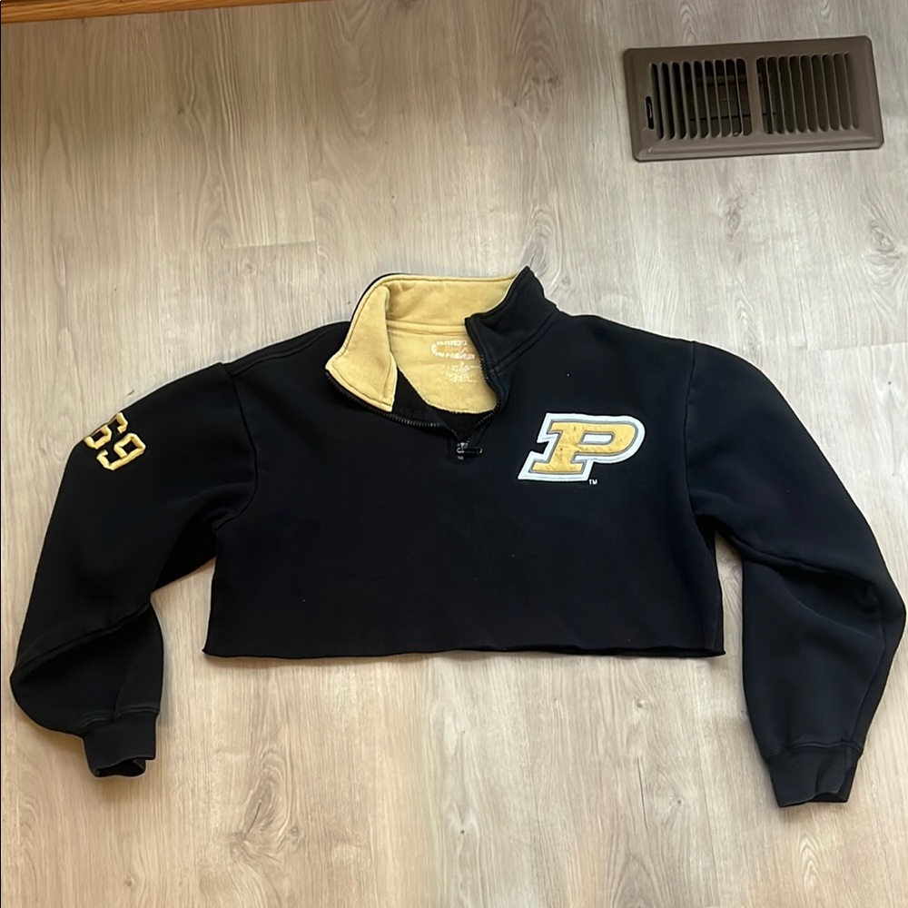 Purdue Black and Gold Cowl Neck Sweater